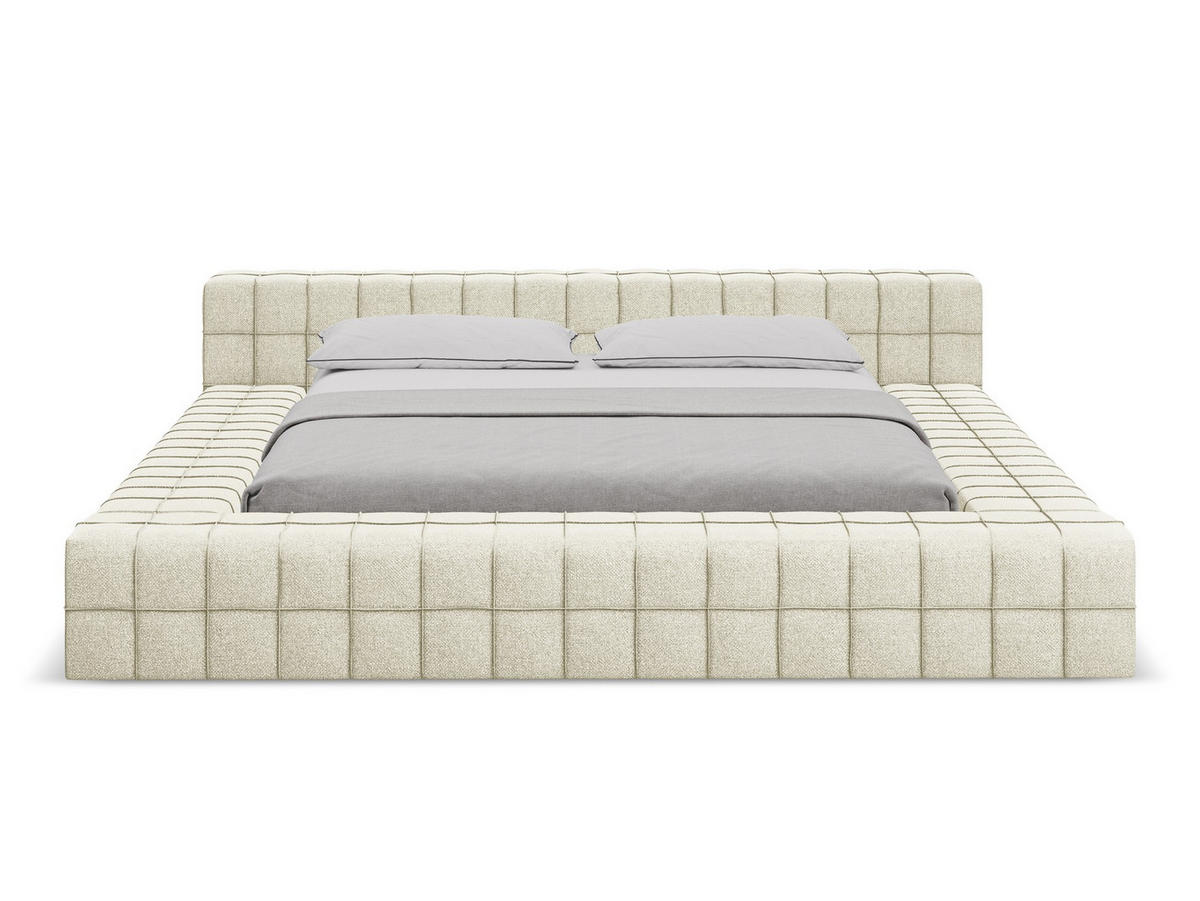 POLSTERBETT mit Lattenrost 200x260 Beige - Beige/Schwarz, Kunststoff/Textil (140/200cm) - Makamii