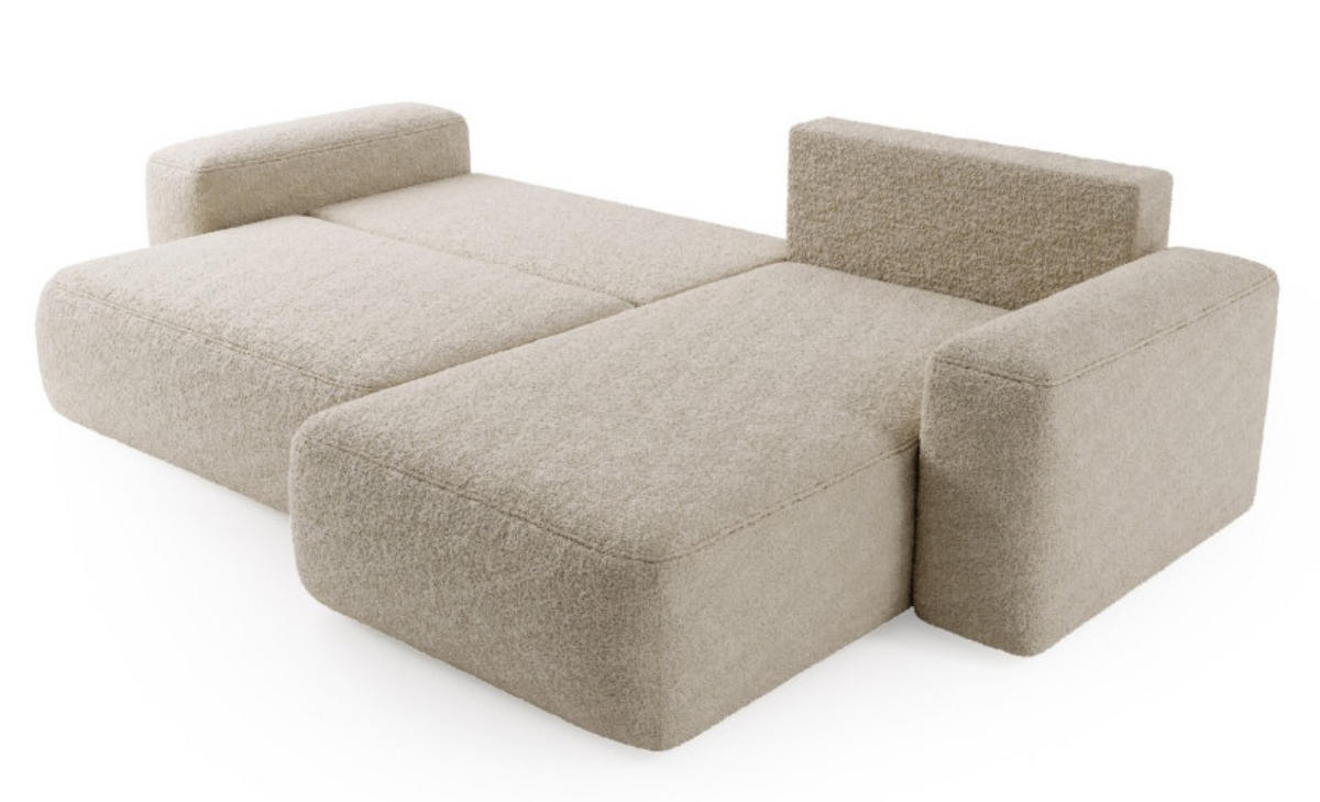 ECKSOFA Weiß ILO Mit Schlaffunktion Und Bettkasten - Weiß, Textil (282/177cm) - Sepro Meble