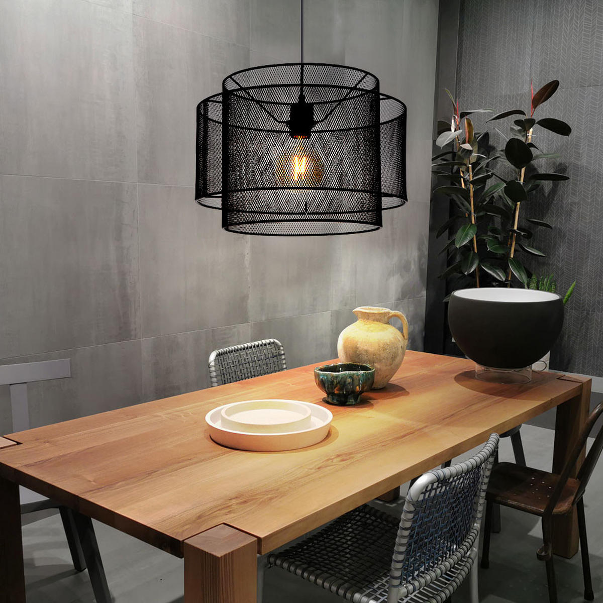 LED HÄNGELEUCHTE Metall Schwarz - Schwarz, Metall (40/40/120cm) - Globo Lighting