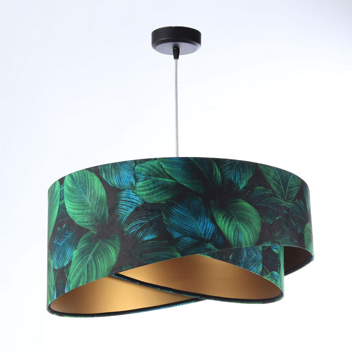 HÄNGELEUCHTE Grün 50/23 cm - Goldfarben, Kunststoff (50/1.3/23cm) - ONZENO