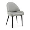 STUHL BERGAMO gepolsterter mit Steppung - hellgrau - Samt Velour - Hellgrau/Schwarz, Textil/Metall (56/91/61cm) - NEW HOME