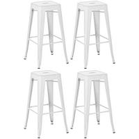 BARHOCKER 4er Set Metall weiß - Weiß, Metall (43/76/43cm) - CLP