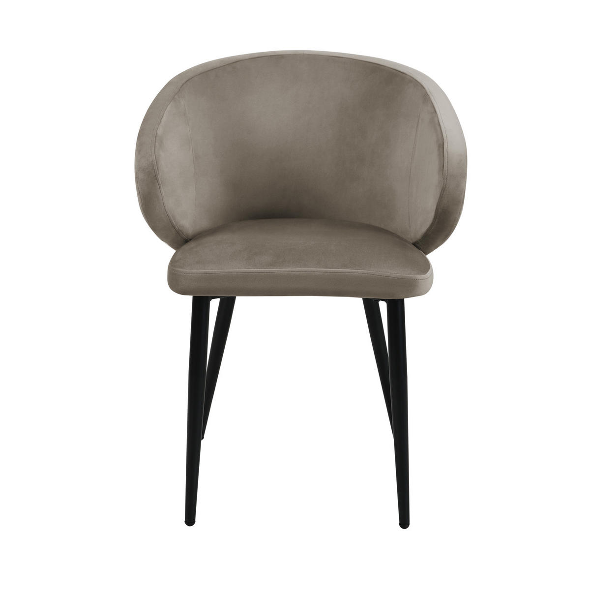 ESSZIMMERSTÜHLE AUDREY (2er Set) - Taupe/Schwarz, Textil/Metall (57/77/56cm) - SVITA