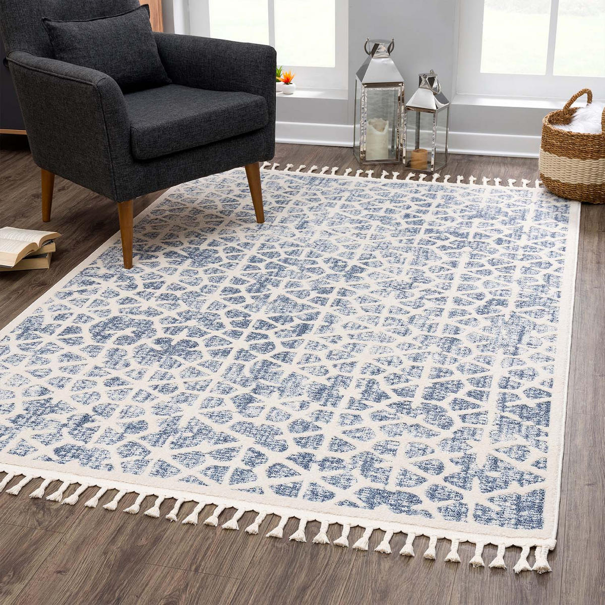 KURZFLOR-TEPPICH Art 1271 Blau 160x230 cm - Blau, Textil (160/230cm) - carpet city