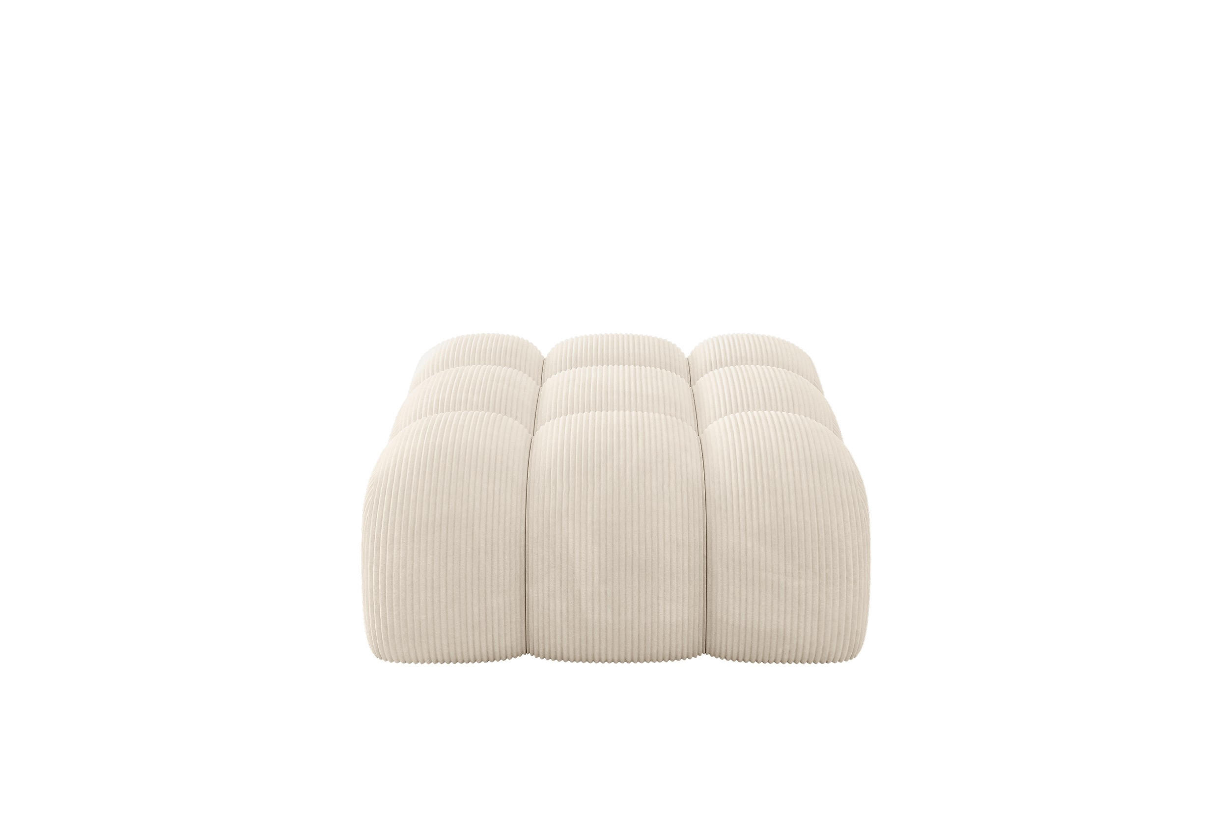 POUF OLEA-PUF 91x87x44 cm Beige Cord Modular Sitzhocker - Greige/Beige, Holzwerkstoff/Kunststoff (91/44/87cm) - ALTDECOR