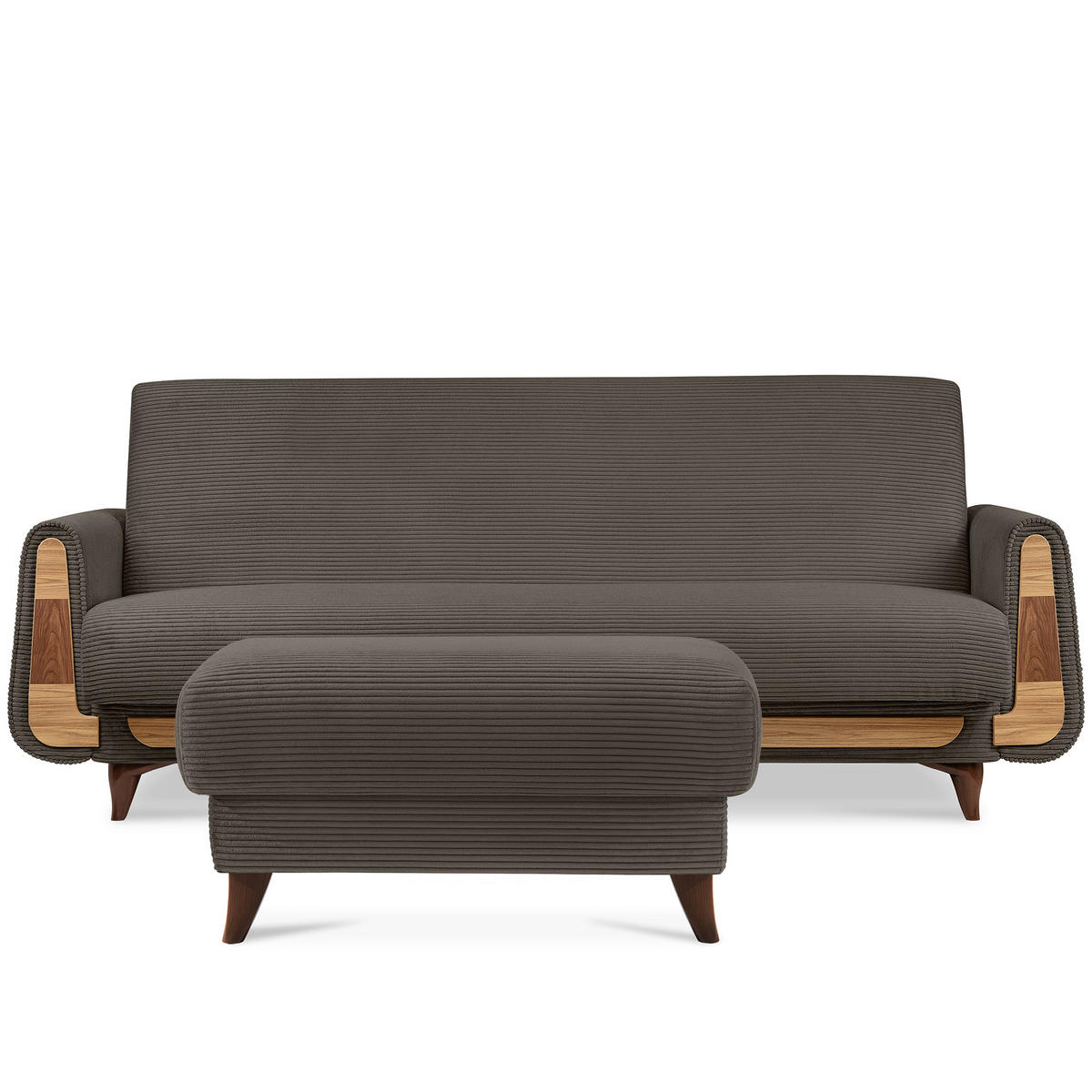 HOCKER GUSTAVO II, Graubeige - Greige/Beige, Holz/Holzwerkstoff (92/49/92cm) - KONSIMO®