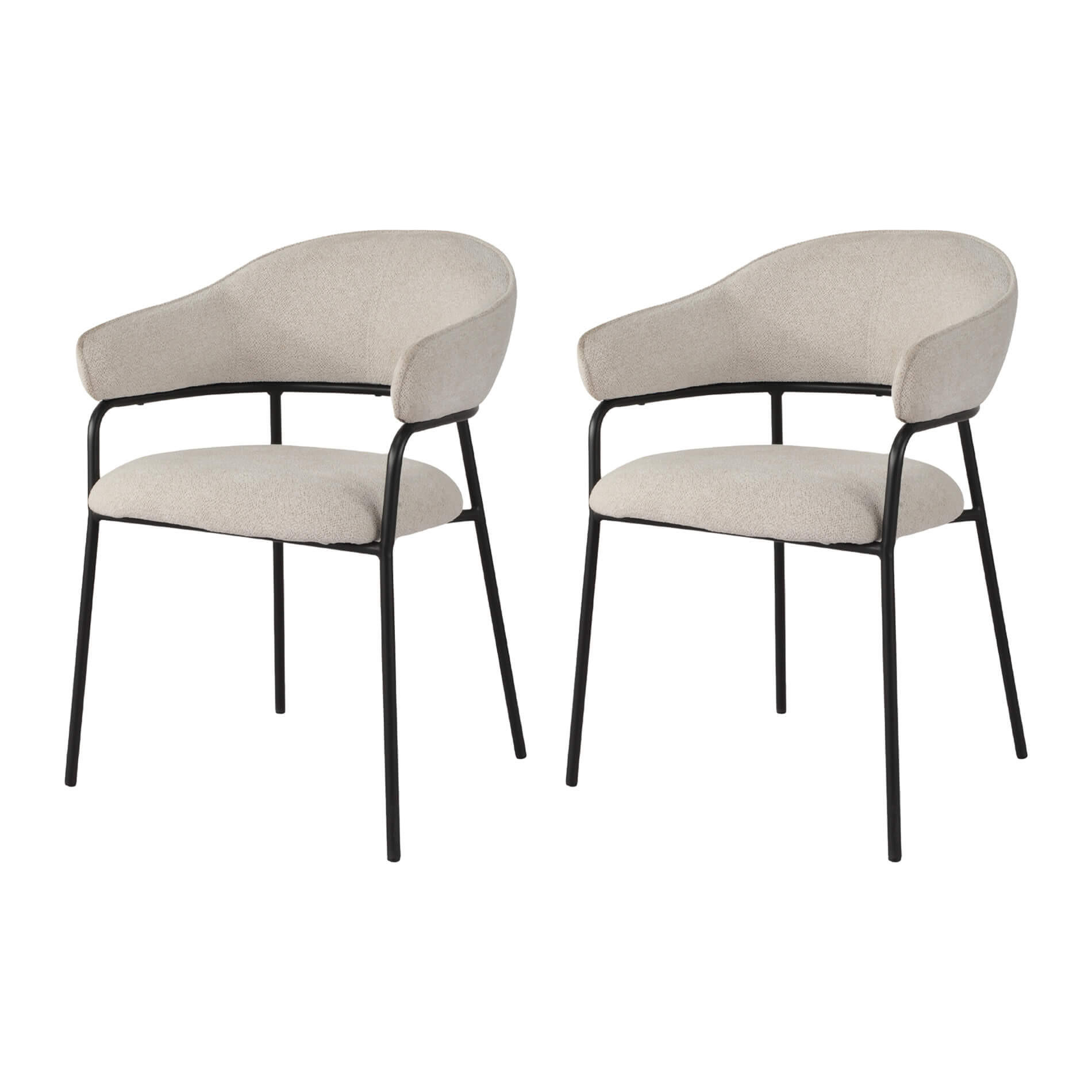 STÜHLE 2er Set Weiß 56,5/57/82,5 cm - Weiß, Textil (56.5/82.5/57cm) - Mobili Rebecca