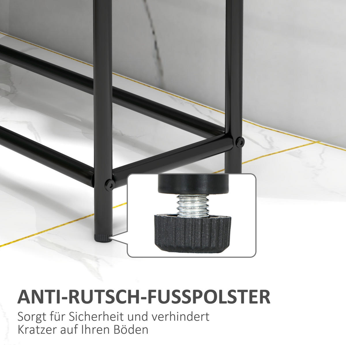 HANDTUCHSTÄNDER 66x20x110 cm Schwarz aus Metal mit 2 Stangen & rutschfesten Füßen - Schwarz, Metall (66/110/20cm) - Modfu
