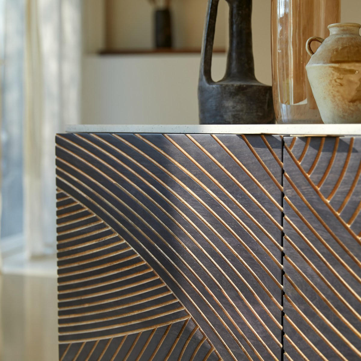 SIDEBOARD Bilal Braun aus Mango - Braun, Holz (180/70/50cm) - Tikamoon