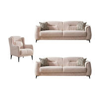 SITZGARNITUR Pasto, Beige Stellvariante 3+3+1 - Beige, Holzwerkstoff/Kunststoff (240/87/98cm)