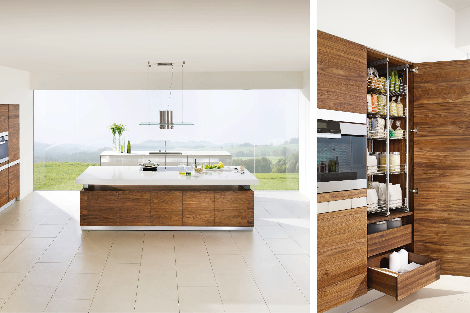 Küche Mit Holzfront