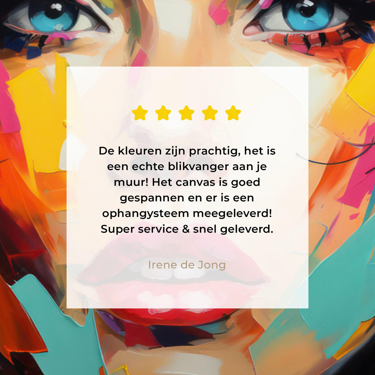 LEINWANDBILD Frau - Porträt - Farbenfroh - Kunst Groß 140x90 cm - Multicolor, Textil (140/90cm) - MuchoWow