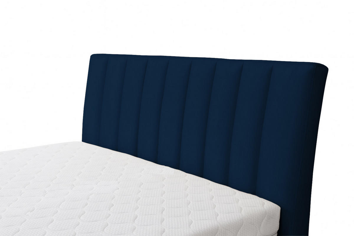 POLSTERBETT mit Bettkasten und Matratze NUBIA, Dunkelblau, 160x200 cm - Dunkelblau, Textil (160/200cm) - KS Home Concept