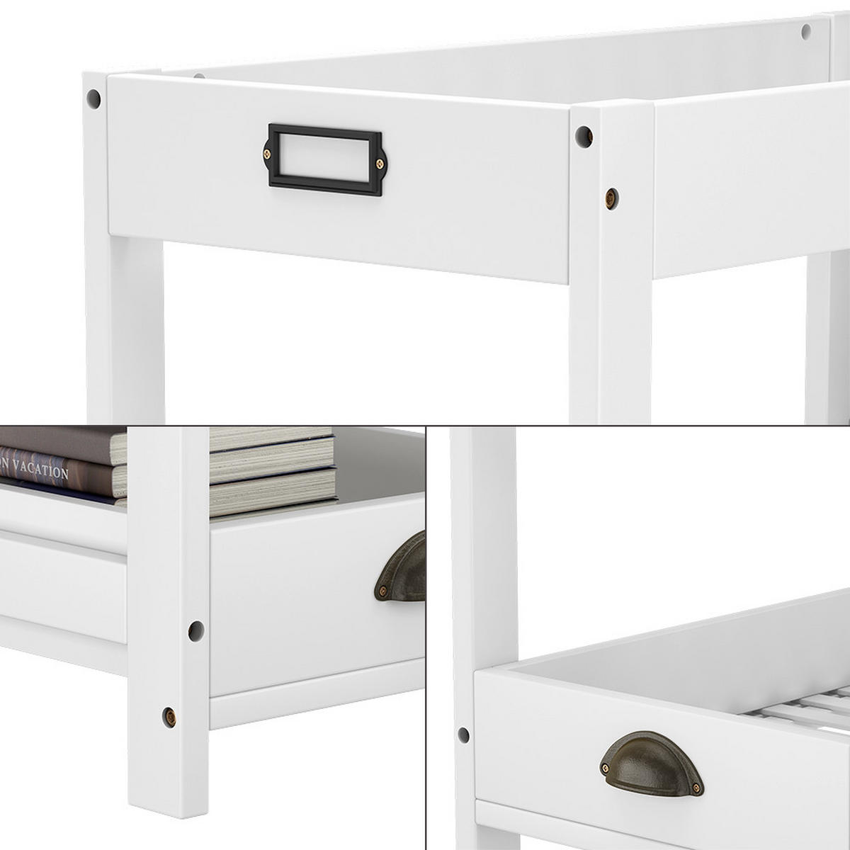 AUFBEWAHRUNGSREGAL Legum Weiß 33 x 66 cm mit 3 Ablagen - Weiß, Holzwerkstoff (33/66/66cm) - Vicco