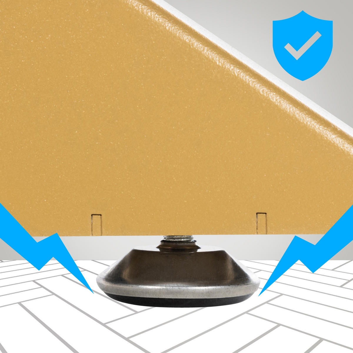 TISCHBEIN eckig 85/85/71 cm Metall gold - Goldfarben, Metall (85/71/85cm) - CLP