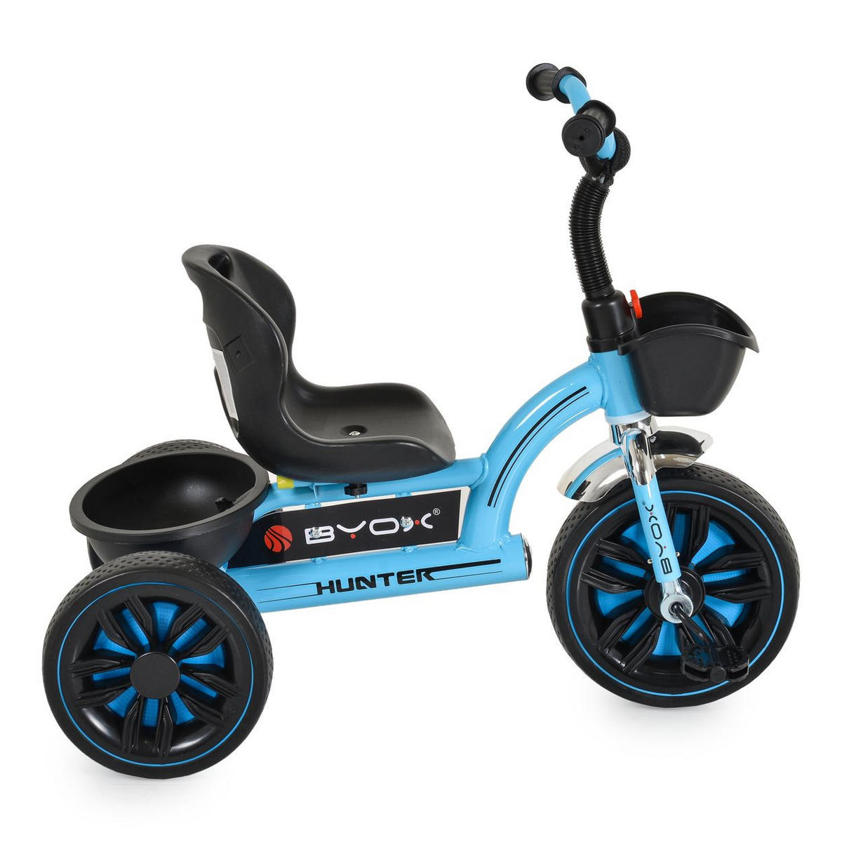 DREIRAD Hunter EVA-Reifen blau verstellbarer Sitz, Korb, ergonomische Griffe - Blau, Metall (75/46/64cm)