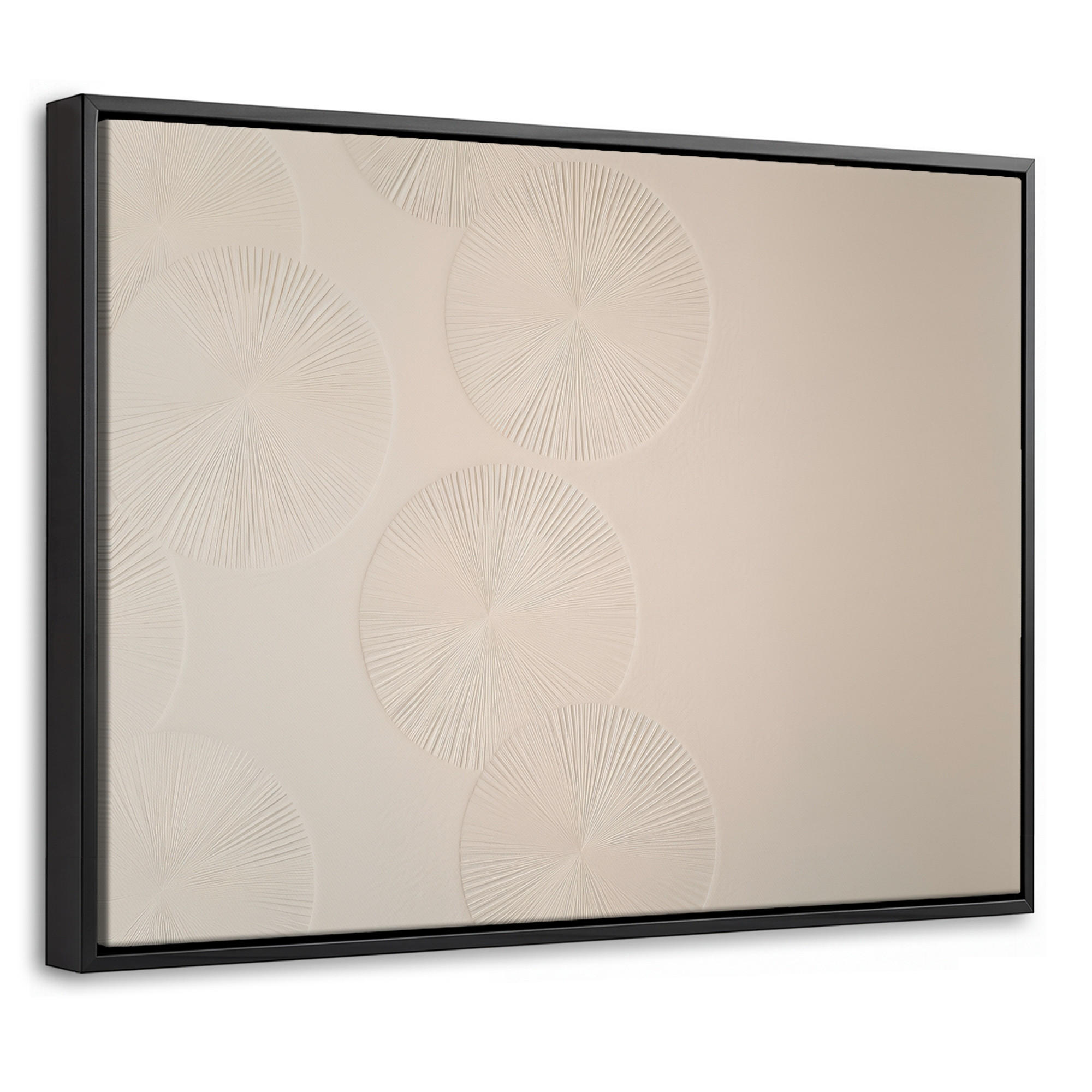 LEINWAND Bilder mit Rahmen - Japandi - Beige - Modern - 40x30 - Ecru, Textil (40/30cm) - MuchoWow
