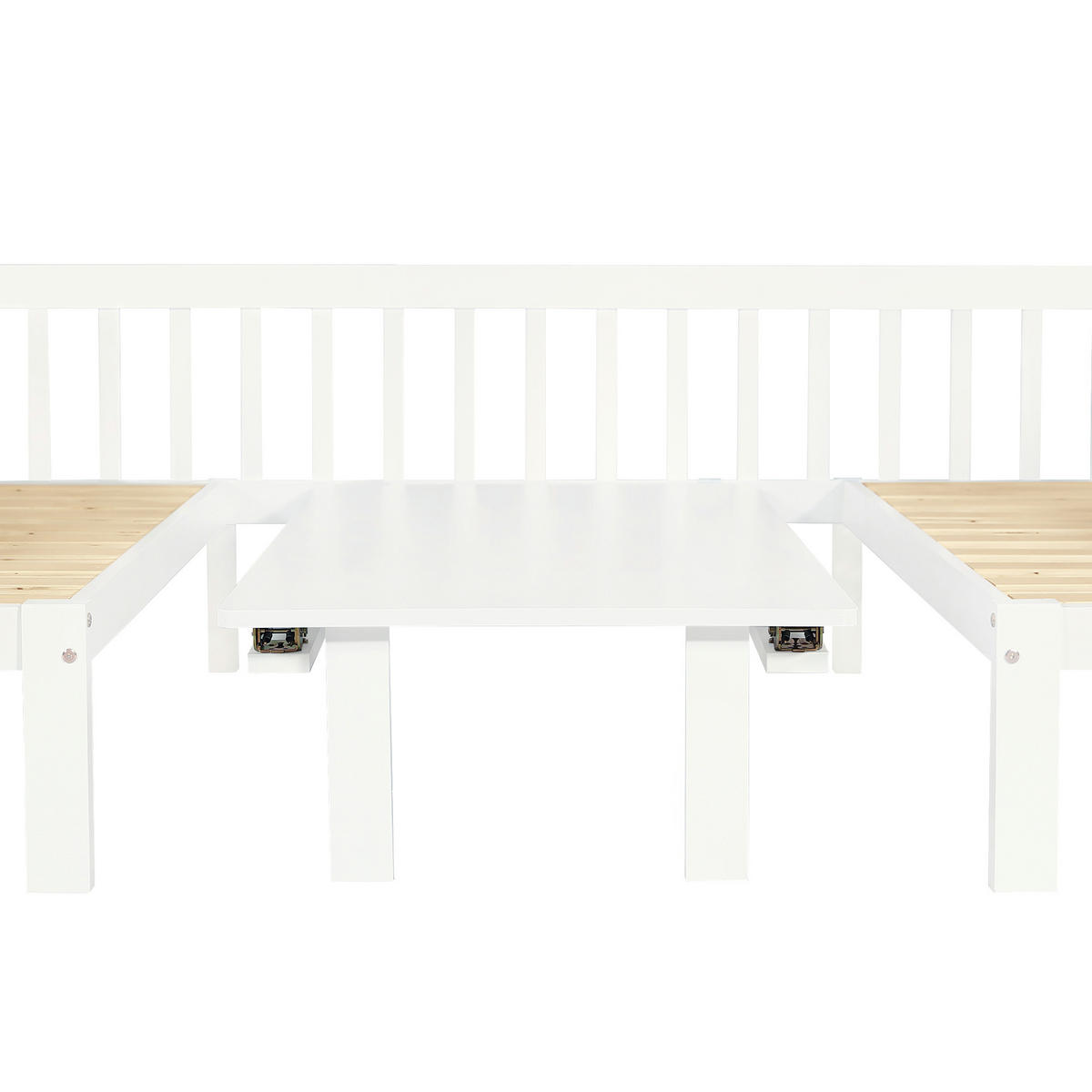 ETAGENBETT 90/200 cm & 120/200 cm in Weiß Kinderbett mit Stauraumtreppe, Tisch und Sicherheitsgeländer - Weiß, Holzwerkstoff (90/200cm) - STILVORA