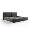 BETT mit Bettkasten und Kopfteil Jodie aus Samt grau 200x200cm - Grau, Textil (200/200cm) - Micadoni