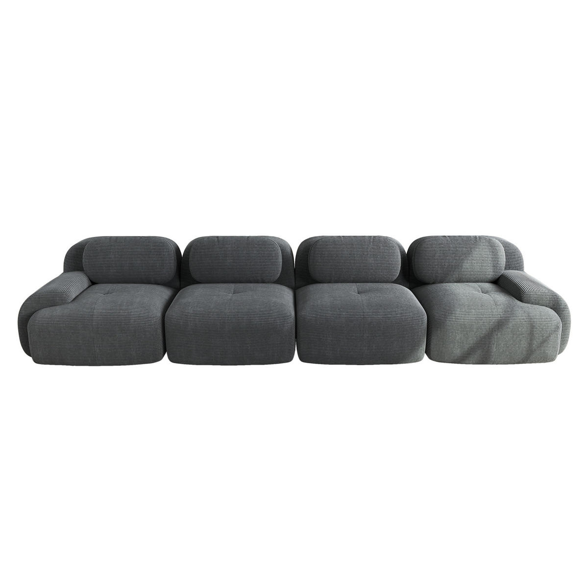ECKSOFA modular rahmenlos Cord Grey - Grau, Kunststoff (103/75/388cm) - Meubliv