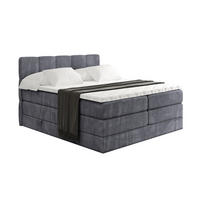 BOXSPRINGBETT mit Matratze H3|H4 und Lattenrost - LIRO KING-120x200 - Dunkelgrau Casablanca - Dunkelgrau, Holzwerkstoff (120/200cm) - ALTDECOR