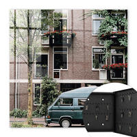 SCHLÜSSELBOX Schwarz 30x30 cm- Türöffnung nach rechts - Stadtlandschaft - Braun, Metall (30/30/5cm) - TULUP