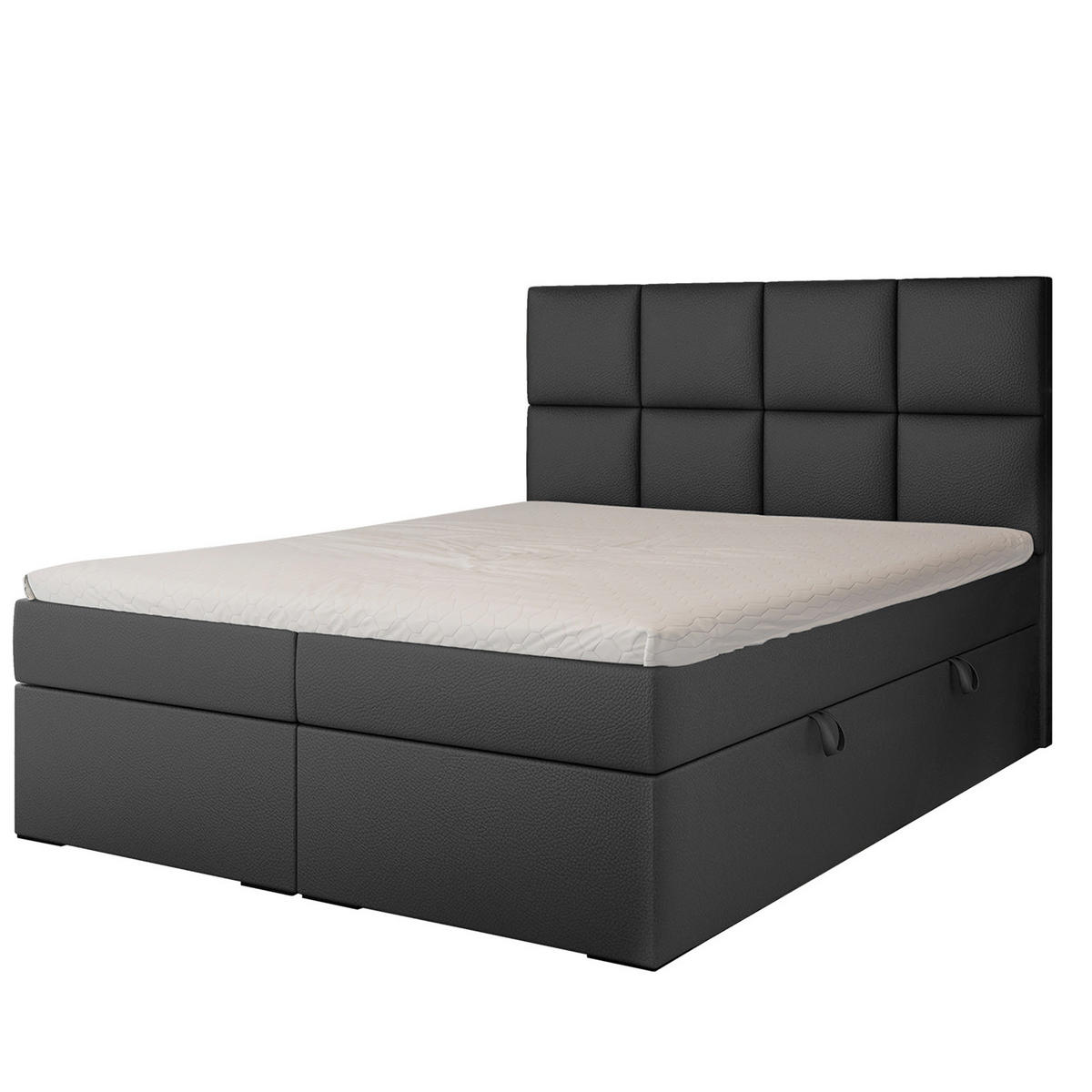 BOXBETT 120x200 cm mit Topper - Schwarz, Textil (180/200cm) - Idohome