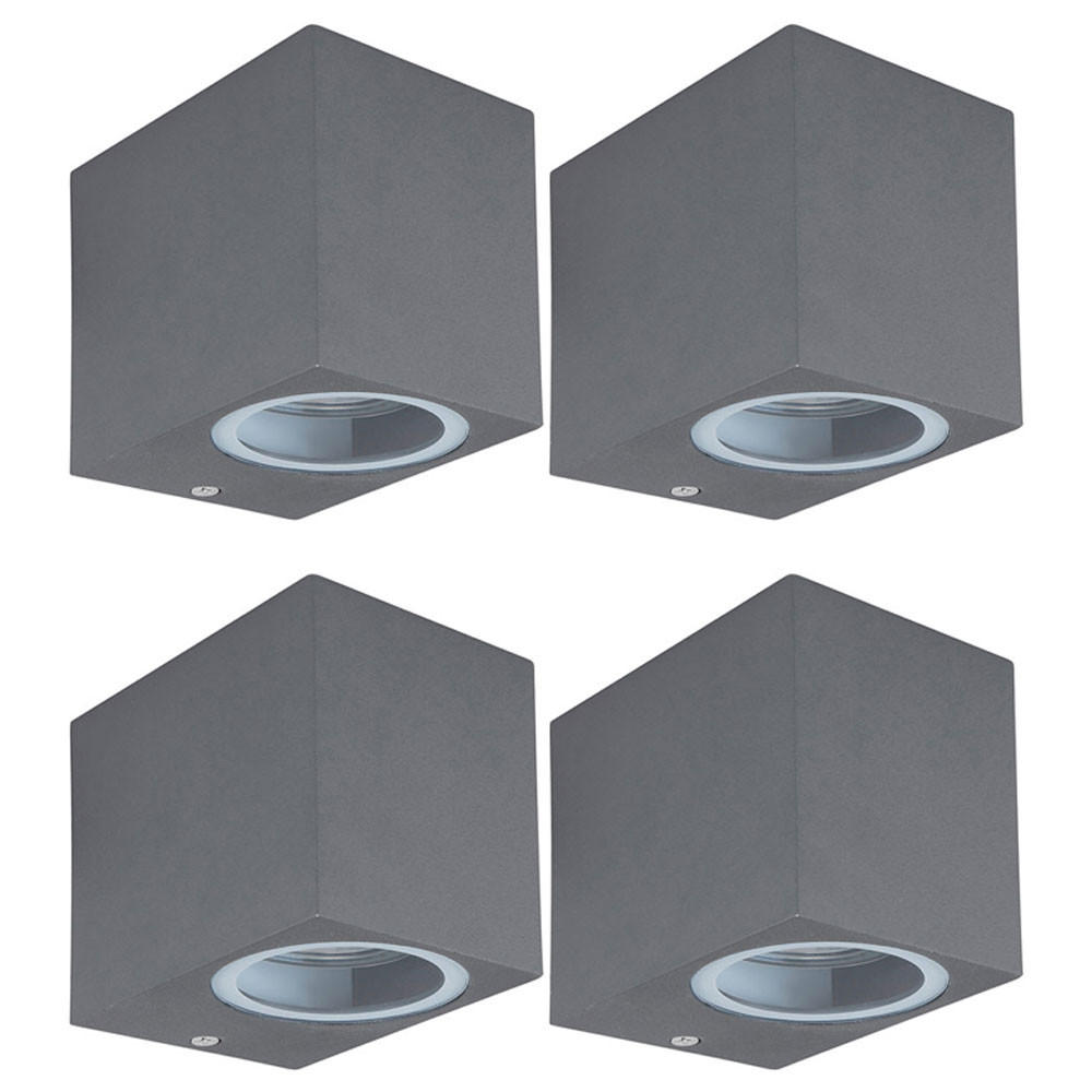 RGB LED AUSSEN-WANDLEUCHTE Anthrazit Glas 4er Set - Anthrazit, Glas (6.8/8.1/9.2cm)