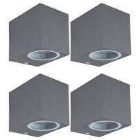 RGB LED AUSSEN-WANDLEUCHTE Anthrazit Glas 4er Set - Anthrazit, Glas (6.8/8.1/9.2cm)