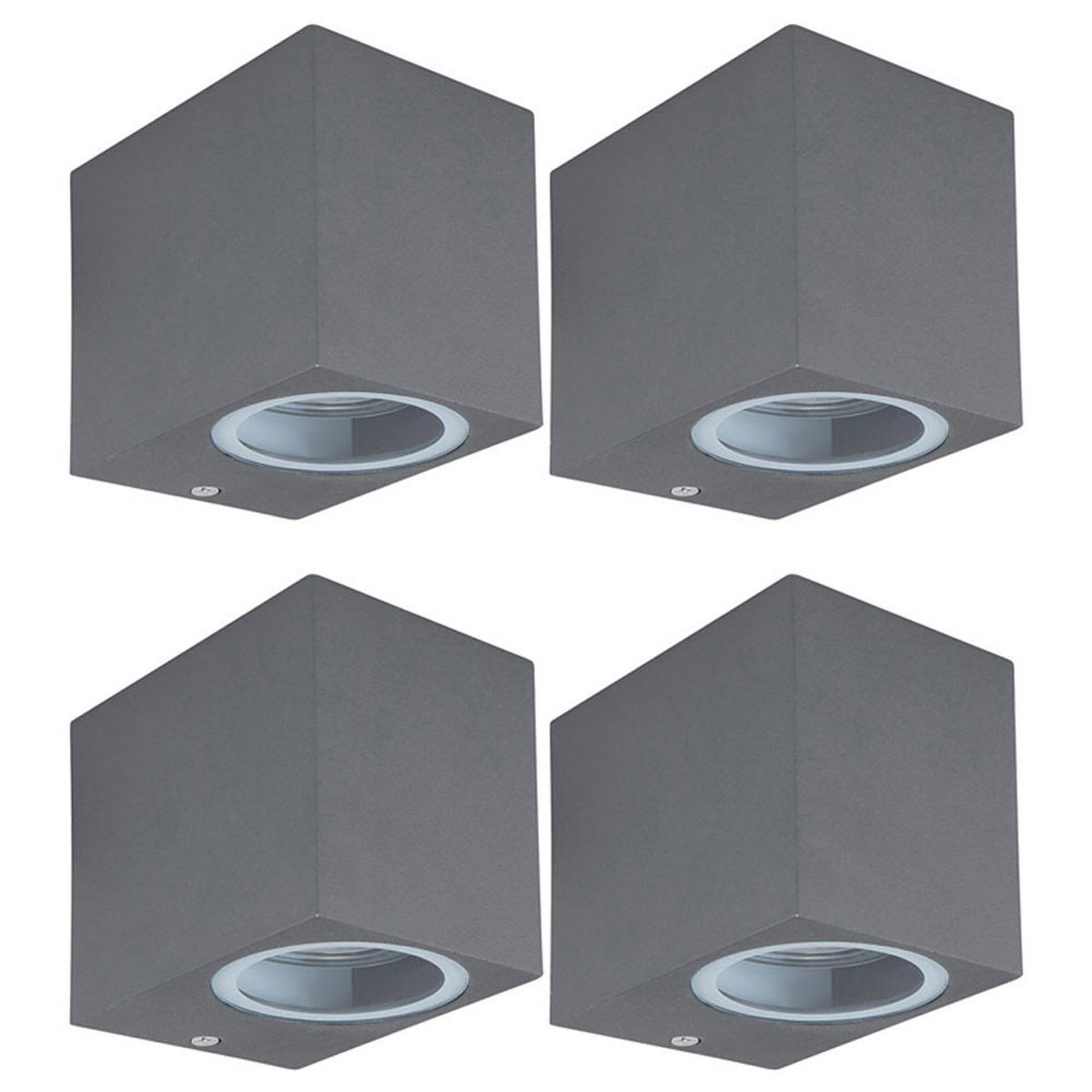 RGB LED AUSSEN-WANDLEUCHTE Anthrazit Glas 4er Set - Anthrazit, Glas (6.8/8.1/9.2cm)