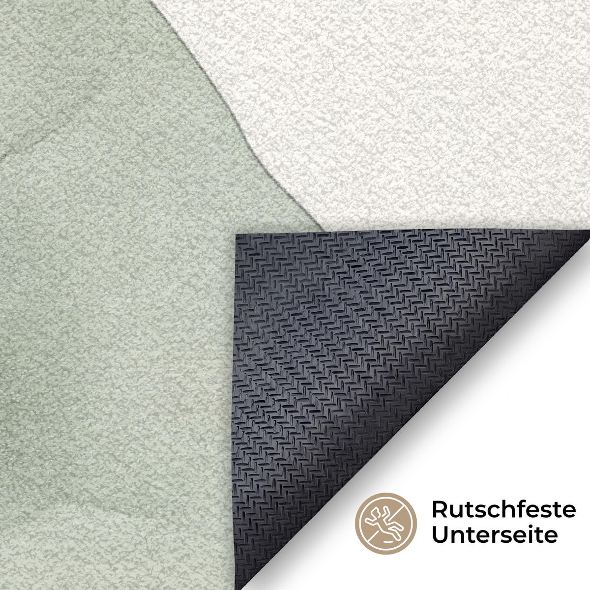 ROHOŽKA Japandi - Abstraktní - Zelená 120x80 cm - různobarevná, textil/umělá hmota (120/0.4cm) - MuchoWow