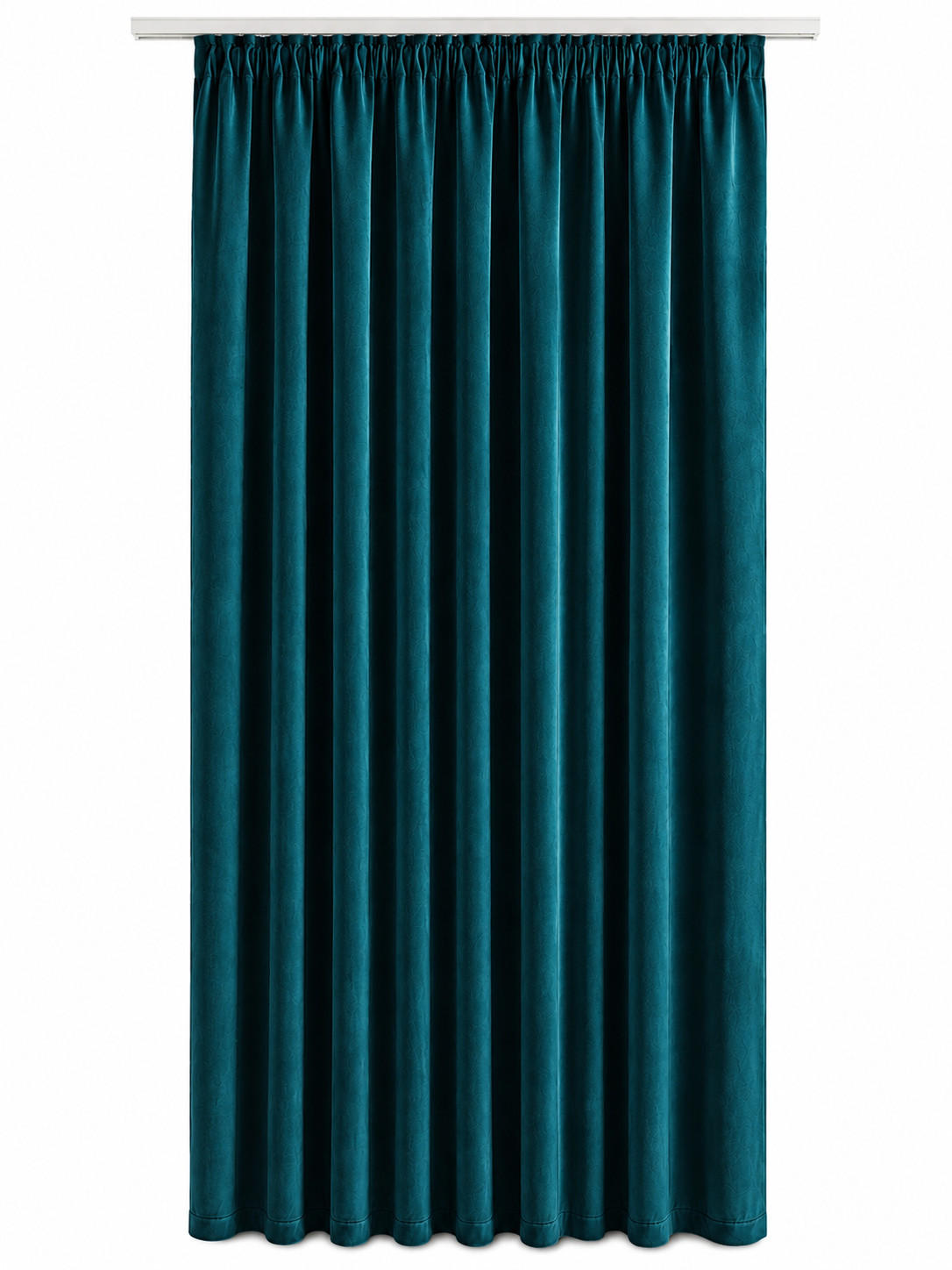 VORHANG Kräuselband Samt 140/145 cm petrol - Petrol, Textil (140/145cm) - TiborTex