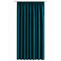 VORHANG Kräuselband Samt 140/145 cm petrol - Petrol, Textil (140/145cm) - TiborTex
