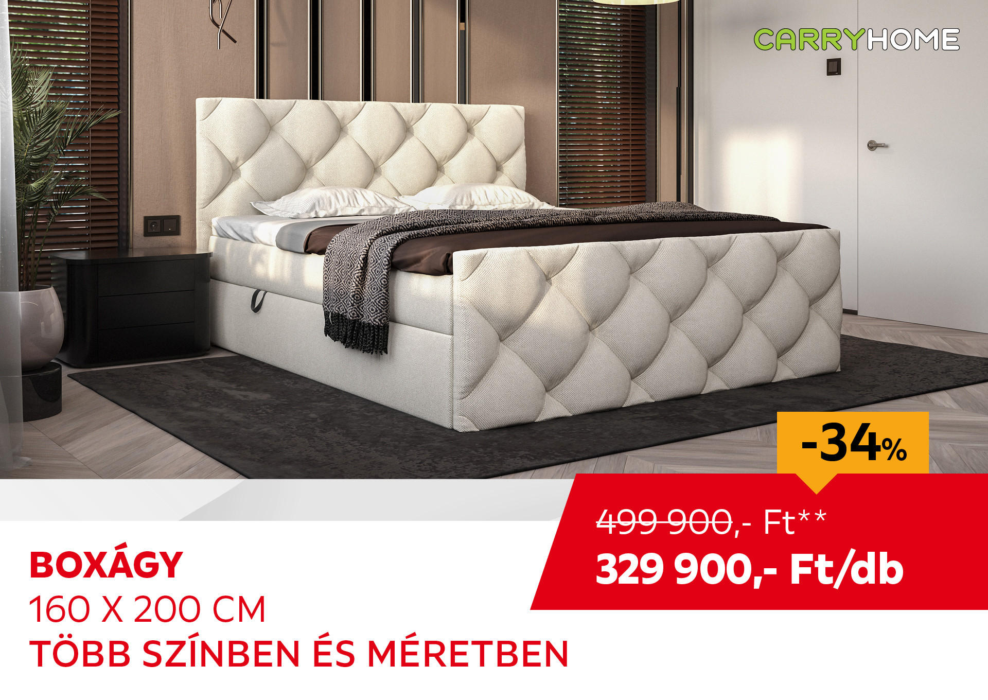 BOXÁGY 160x200 cm Kiemelt termék 499900 Ft.- helyett 329900 Ft.-