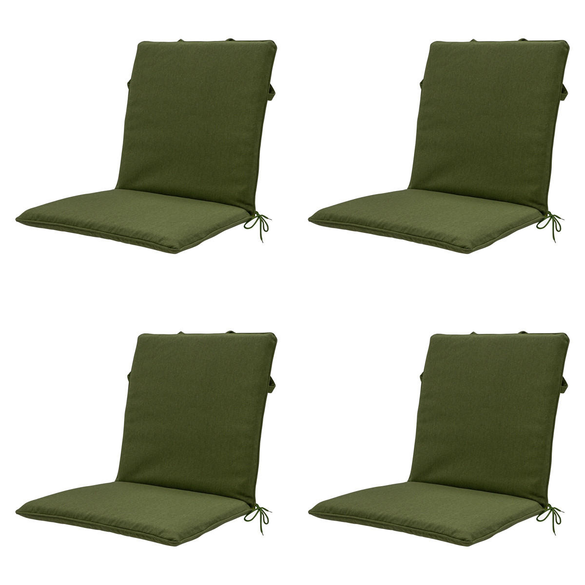 GARTENSTUHLKISSEN Moos 97/49 cm 4er-Set - Dunkelgrün, Textil (49/6/97cm) - Madison