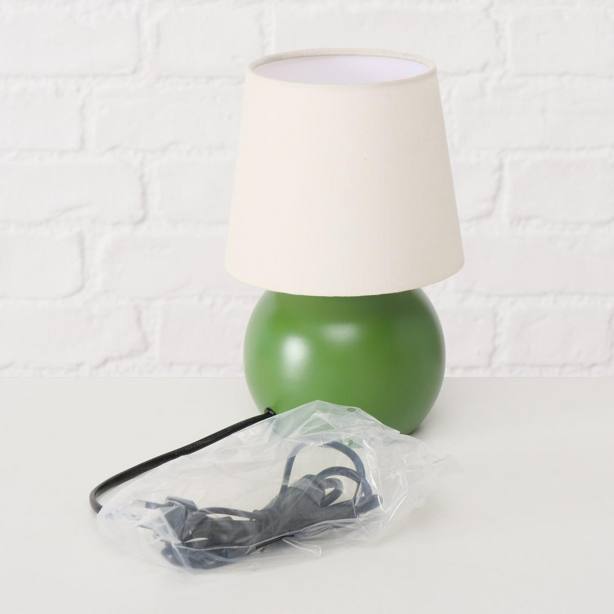 NACHTTISCHLAMPE Metallfuß Sabia 22 cm - Grün, Metall (14/14/21.8cm) - Boltze Home