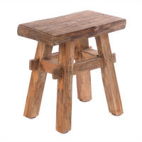 HOCKER VINTAGE 40 Massivholz 01 natur-vintage - Naturfarben, Holz (45/43/27cm) - DESIGN DELIGHTS