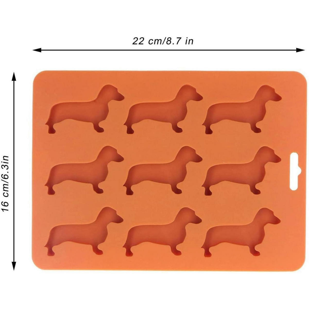 EISWÜRFELFORM Dackel Silikon BPA-frei - Orange, Kunststoff (16/1/22cm)