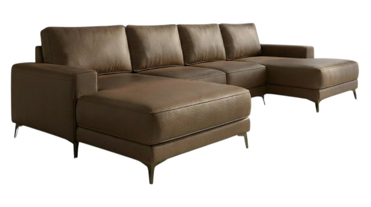 ECKSOFA VALTOR 320 cm x 185 cm – Stoff: ECO CAYENCE Espresso 1116 Farbe: Braun - Braun, Textil (320/185cm) - A&J MöbelLand