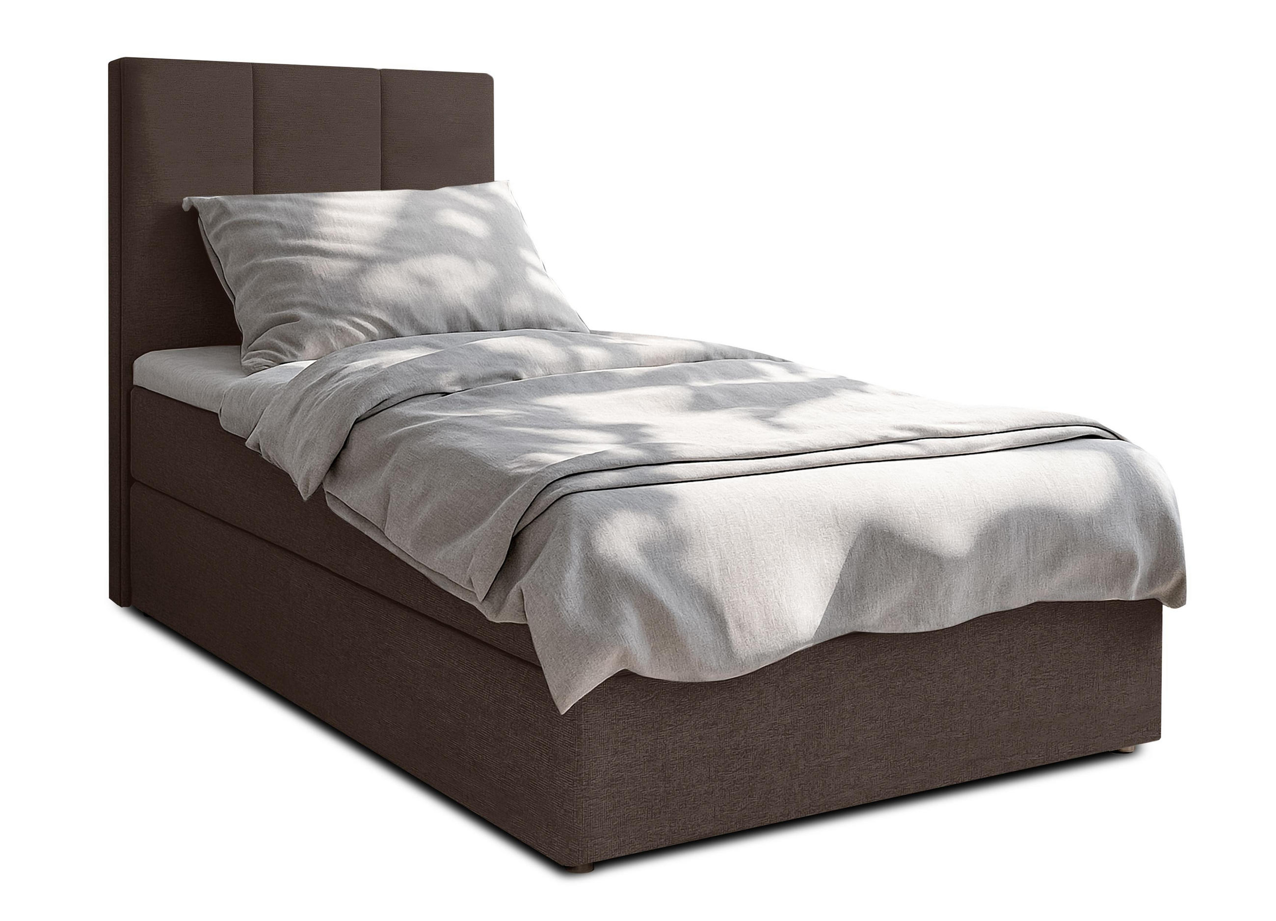 BOXBETT MEREA 90x200 cm mit Bettkasten und Matratze - Braun - Schwarz/Braun, Holz/Holzwerkstoff (90/200cm) - AX Living
