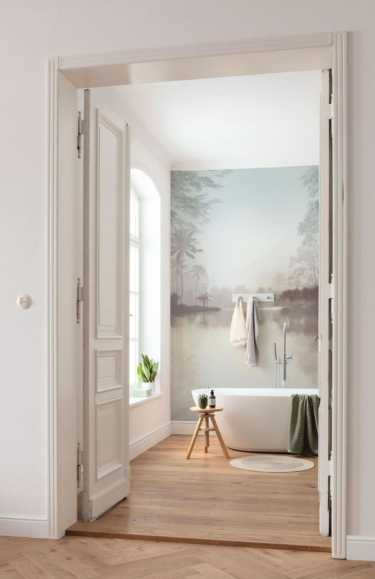FOTOTAPETE tropischer See 200 x 280 cm - Grau, Papier (200/280cm) - Sanders & Sanders