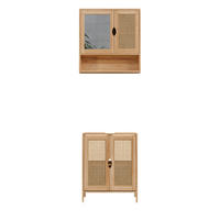 BADMÖBEL-SET Liora Bambus 2 Teile - Grün, Holzwerkstoff (48/60/29cm) - Vicco