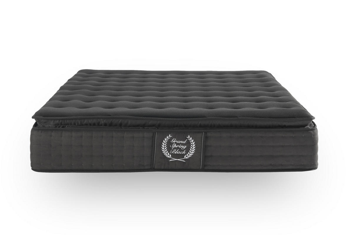 MATRATZE Grand Spring Black - 140X200 cm- Härtegrad H3/H4 - Schwarz, Textil (140/200cm) - Moonia