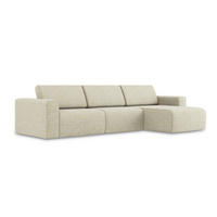 ECKSOFA rechts Strukturstoff Stoff Beige - Beige/Creme, Kunststoff/Textil (314/167cm) - Makamii