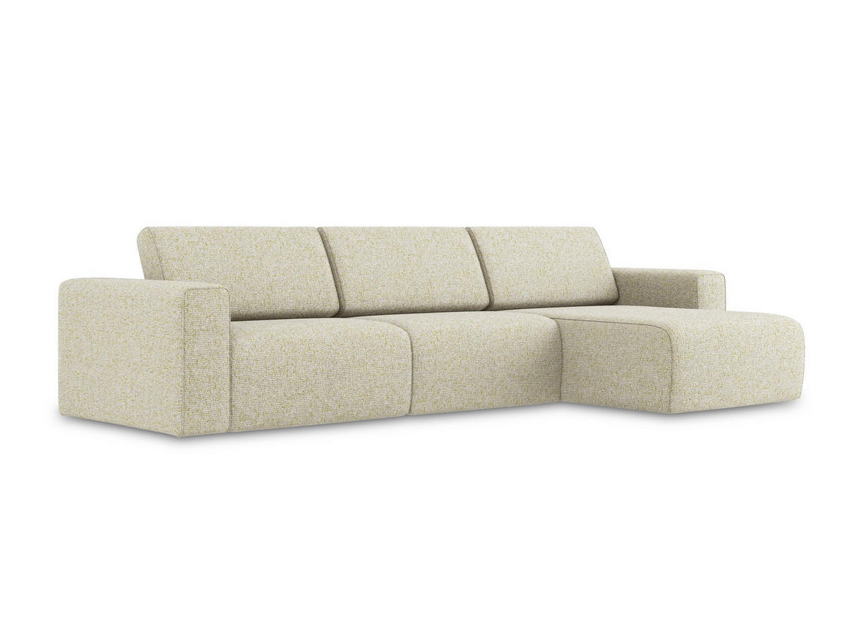 ECKSOFA rechts Strukturstoff Stoff Beige - Beige/Creme, Kunststoff/Textil (314/167cm) - Makamii
