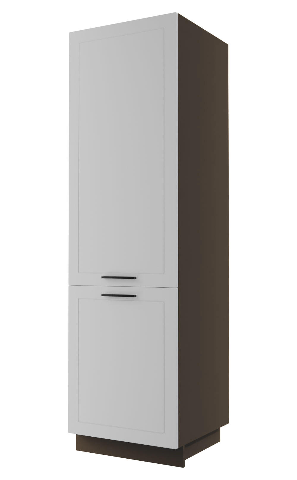Feldmann-Wohnen Geschirrschrank Weiß, Dunkelgrau 60x207x59 cm