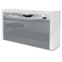 SIDEBOARD Valencia Grau Hochglanz / Weiß Hochglanz - Grau, Holzwerkstoff (155/92/40cm) - Vladon