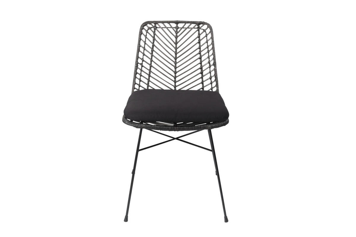 ESSZIMMERSTUHL DETROIT - Anthrazit/Schwarz, Naturmaterialien/Metall (42/80/42cm) - SAM