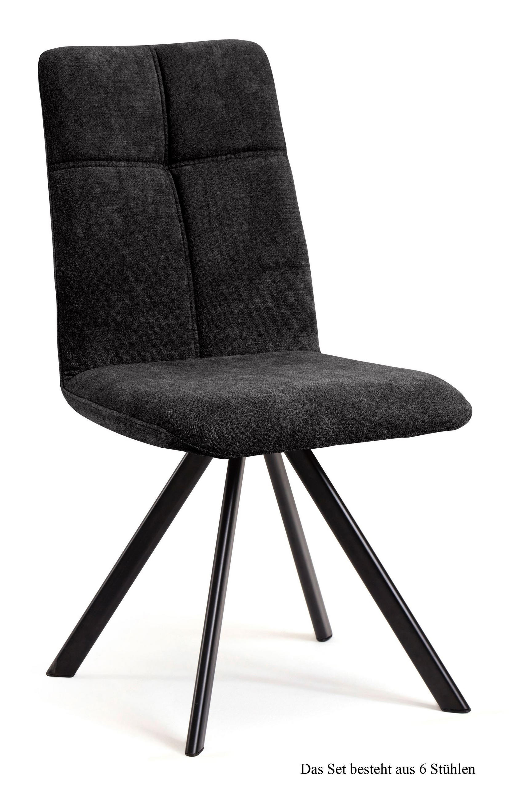 ESSZIMMERSTUHL drehbar (6er-Set) Deryl 47x92x60 Schwarz/Anthrazit - Anthrazit/Schwarz, Kunststoff (60/92/47cm) - 58aufmkessel