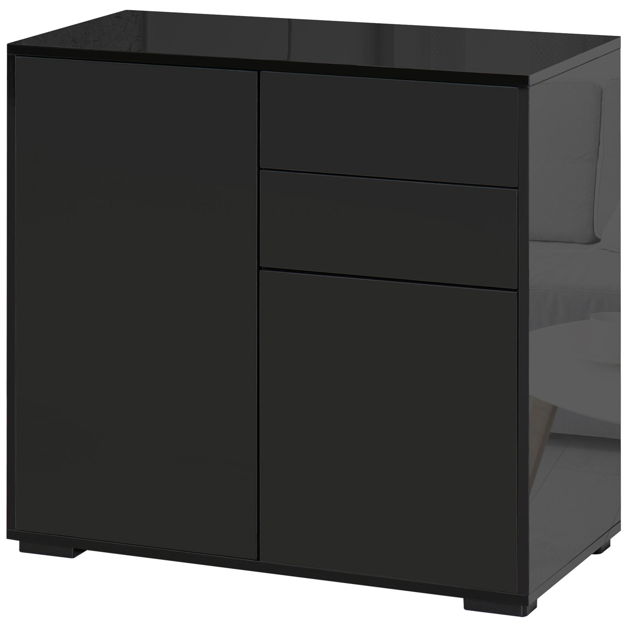 furnicato Aufbewahrungsschrank Schwarz 36x74x79 cm